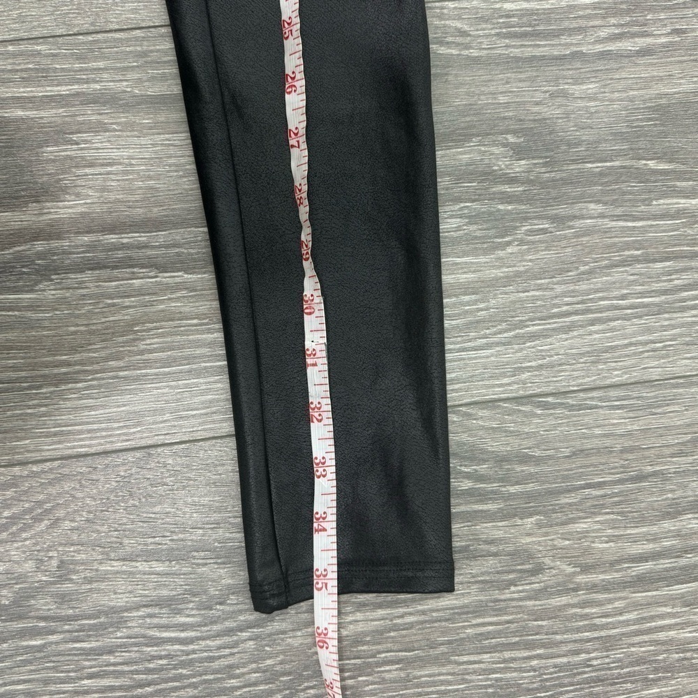 SPANX Women’s Faux Black Leather Leggings Tights in Shimmer Black SZ Medium - Picture 13 of 16